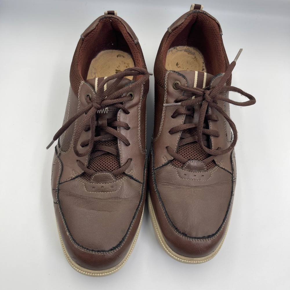 Nunn Bush Kore Sneakers Mens Size 14M Brown Leather Walking Shoes Slip Resistant